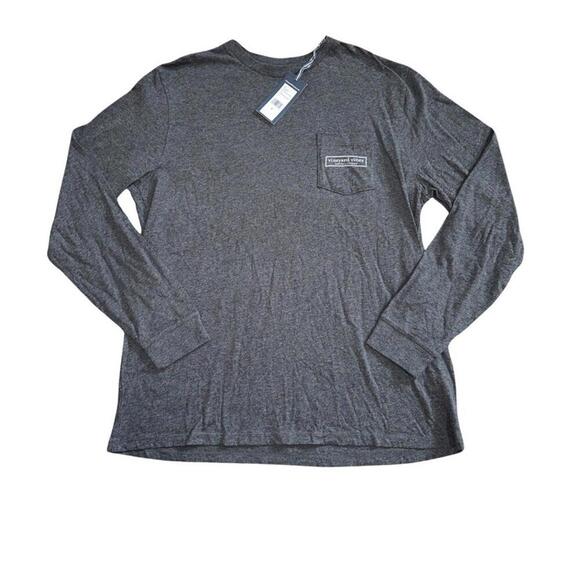 Vineyard Vines “Logo Box” L Pocket T-Shirt, NWT - Men's L Charcoal Color - Picture 1 of 3